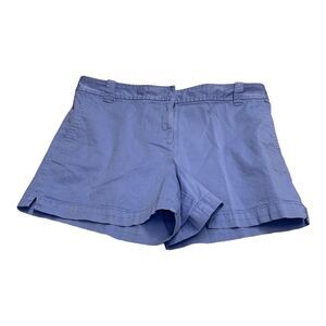 New York & Company Chino Shorts Women's 8 Blue Pockets Zip Fly Mid-Rise Classic